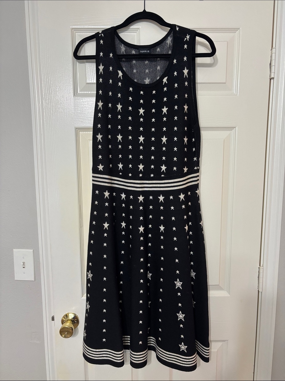 Torrid Star Sweater Knit Skater Dress - Black